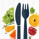 Icon representing personalized nutrition plans with various healthy food items